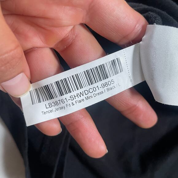 Quince Womens Large Tencel Jersey Fit & Flare Dress Black Basic Sleeveless - Picture 13 of 13